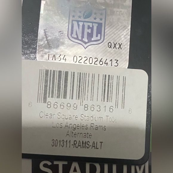 NEW Denver Broncos Clear Tote Bag with Blue Straps and Logo 12” x 11.5” - Picture 3 of 4